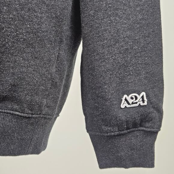 A24 Studios Pullover Sweatshirt Patch Logo Crewneck Dark Gray | Men Large - Picture 11 of 16
